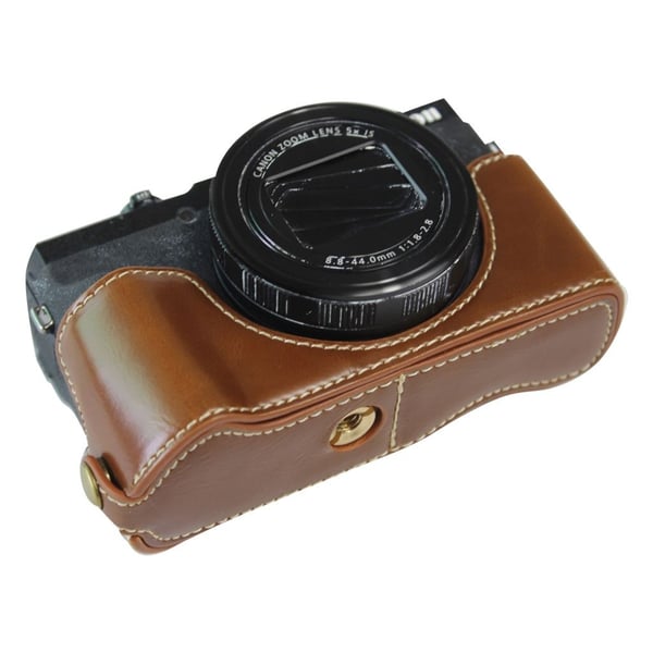 Canon PowerShot G5 X Mark II kestävä nahkakotelo - Ruskea
