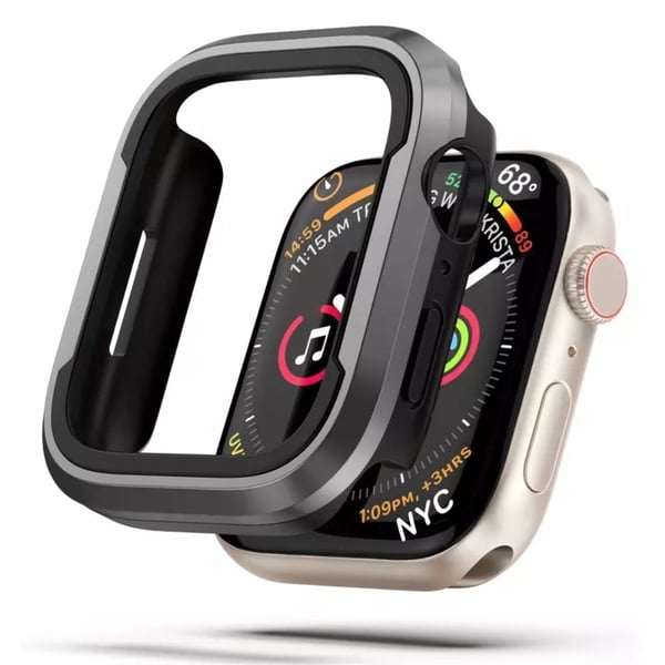 Apple Watch (41 mm) deksel i metallstil - Svart / Grå Apple Watch (41 mm) deksel i metallstil - Svart / Grå