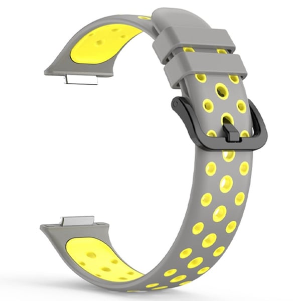 Huawei Watch Fit 2 tofarget klokkerem i silikon - Grå / Gul Huawei Watch Fit 2 tofarget klokkerem i silikon - Grå / Gul