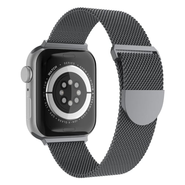Apple Watch (45 mm) klockarmband i milanesisk fin mesh - Blå / Grå Apple Watch (45 mm) klockarmband i milanesisk fin mesh - Blå / Grå