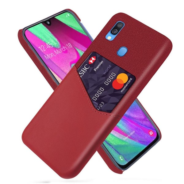 Bofink Samsung Galaxy A40 Card Kuoret - Punainen Bofink Samsung Galaxy A40 Card Kuoret - Punainen