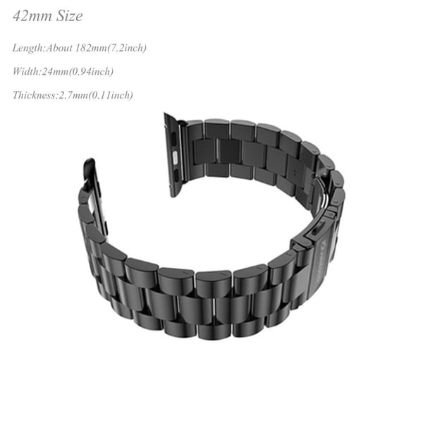 XINCUCO Apple Watch 42mm urrem i rustfri stål - Sort