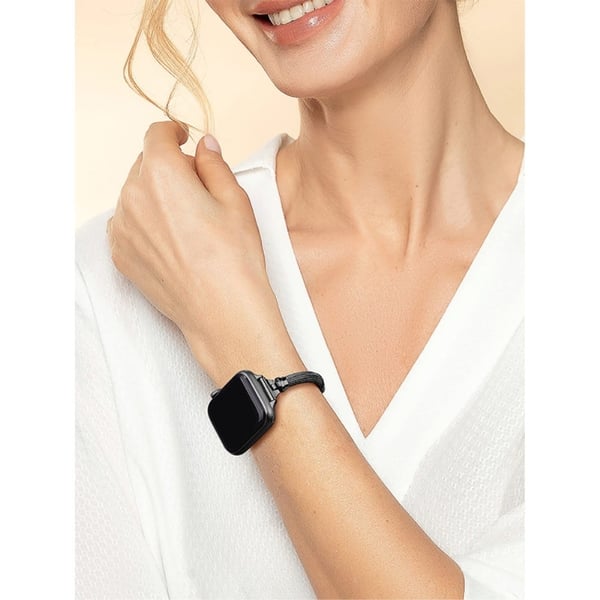 Apple Watch (41 mm) elegant klokkerem med rhinestone - Svart