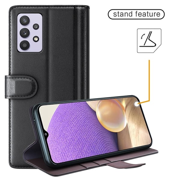 Aito nahkakotelo luottokorttipaikoilla Samsung Galaxy M32 5G / Samsung Galaxy A32 5G - Ruskea