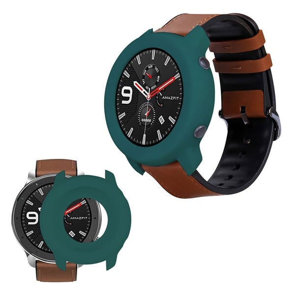 Amazfit Gtr 42mm Silikon Støtfanger - Mørk Grønn Amazfit Gtr 42mm Silikon Støtfanger - Mørk Grønn