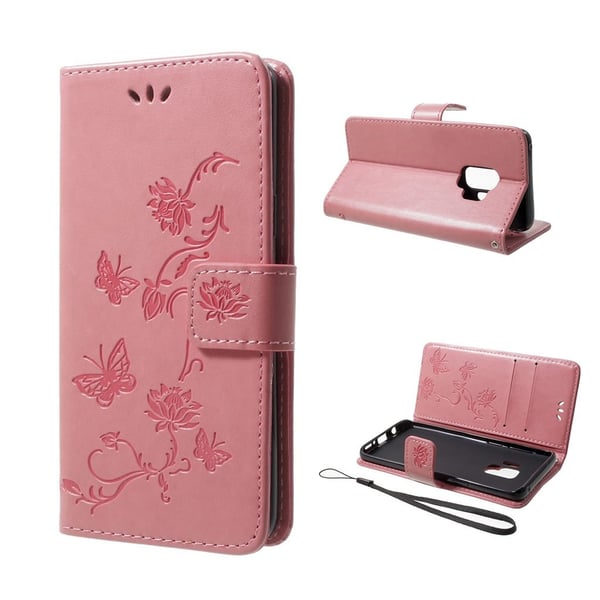 Samsung Galaxy S9 Etui laget av kunstlær og silikon - Lys rosa Samsung Galaxy S9 Etui laget av kunstlær og silikon - Lys rosa