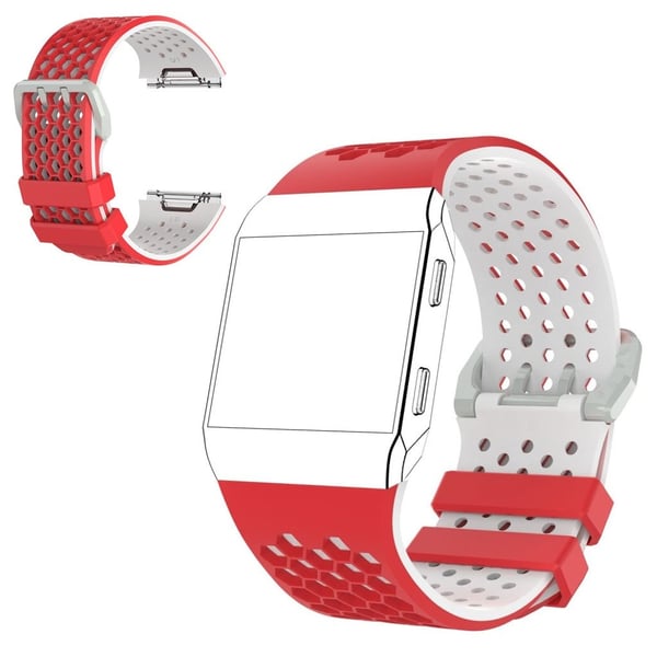 Fitbit Ionic to tone sports urrem - rød + Hvid Fitbit Ionic to tone sports urrem - rød + Hvid
