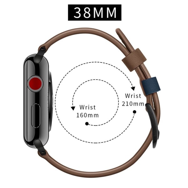 Apple Watch Series 5 40mm stitches ægte læder Urrem - Brun