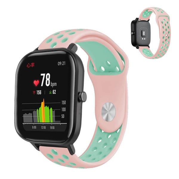 Amazfit GTS klockarmband i silikon med dubbla färger - Rosa / Cyan