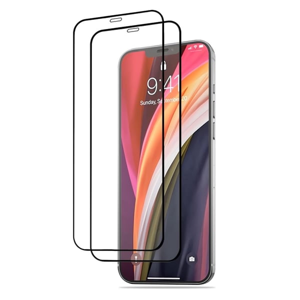 2 stk AMORUS ekstra stærk glasskærmbeskytter til iPhone 12 Pro Max