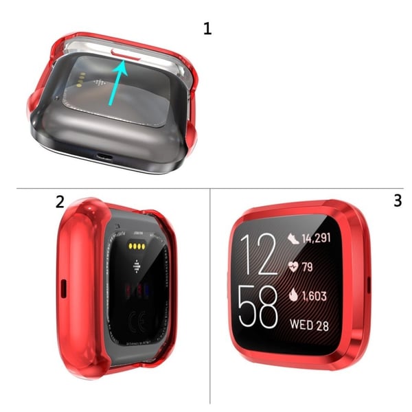 Fitbit Versa 2 Galvanisering Etui - Rød