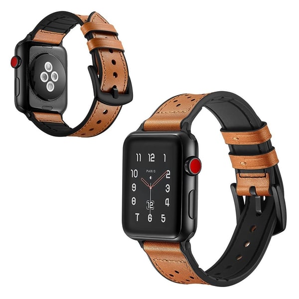 Apple Watch Series 5 40mm ægte læder Urrem - Brun Apple Watch Series 5 40mm ægte læder Urrem - Brun