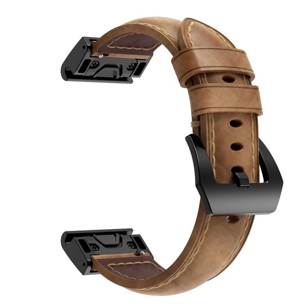 Garmin Fenix 5S klockarmband i äkta läder - Ljusbrun Garmin Fenix 5S klockarmband i äkta läder - Ljusbrun