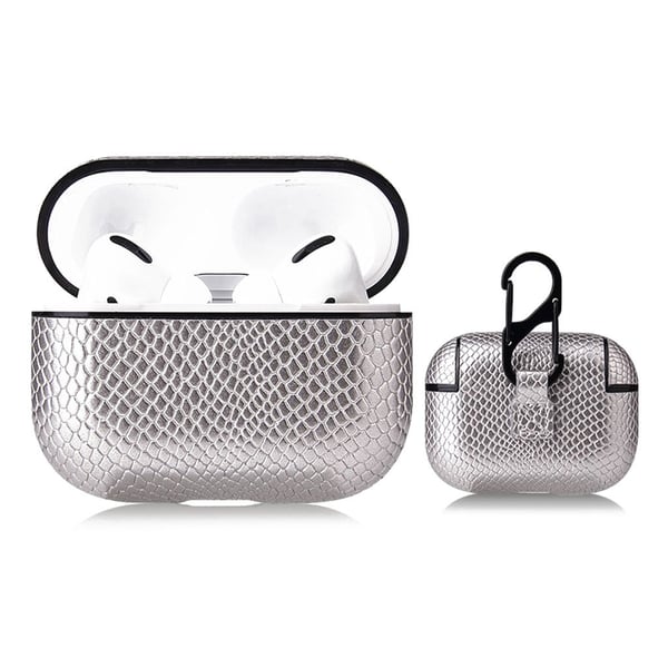 AirPods Pro kul snake tekstur etui - Sølv AirPods Pro kul snake tekstur etui - Sølv