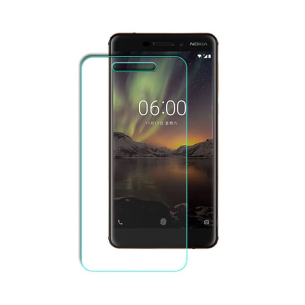 Nokia 6 (2018) hærdet glas skærmbeskytter - Sort