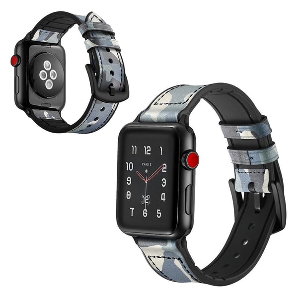 Apple Watch Series 5 44mm komfortabel ægte læder Urrem - Babyblå Apple Watch Series 5 44mm komfortabel ægte læder Urrem - Babyblå