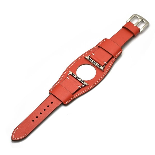 Apple Watch Series 5 40mm cool themed ægte læder Urrem - Vandmelon Rød