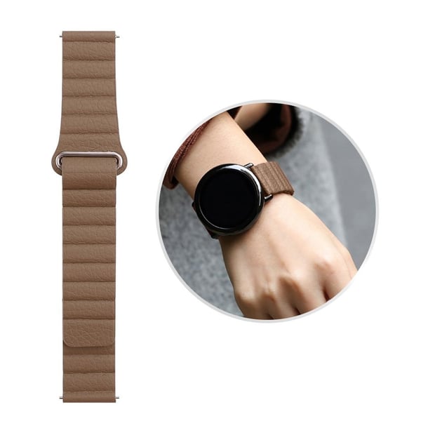 Garmin Vivomove 3S ægte læder Urrem - Khaki