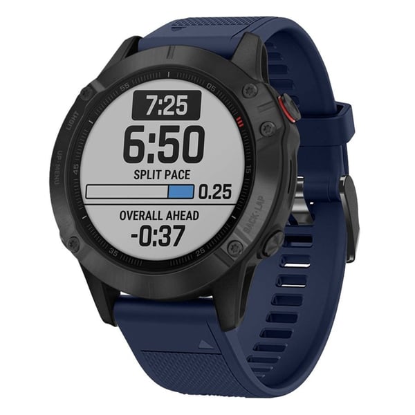Garmin Fenix 5 silikone Urrem - Mørkeblå Garmin Fenix 5 silikone Urrem - Mørkeblå
