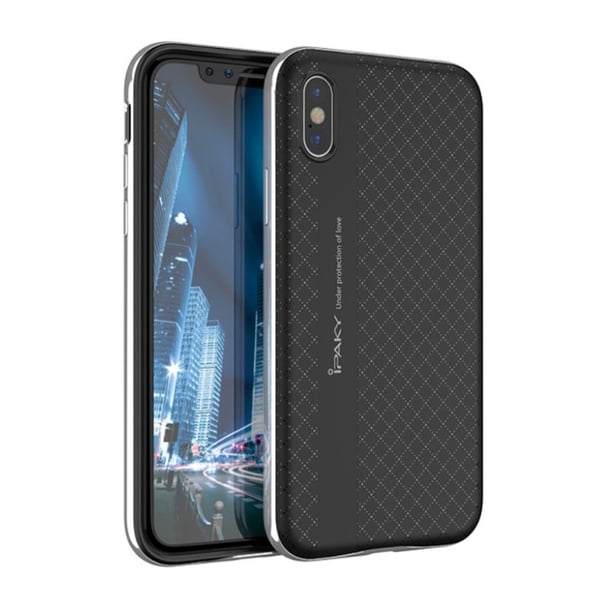 IPAKY iPhone X Modernt skal med en färgad ram - Silver IPAKY iPhone X Modernt skal med en färgad ram - Silver