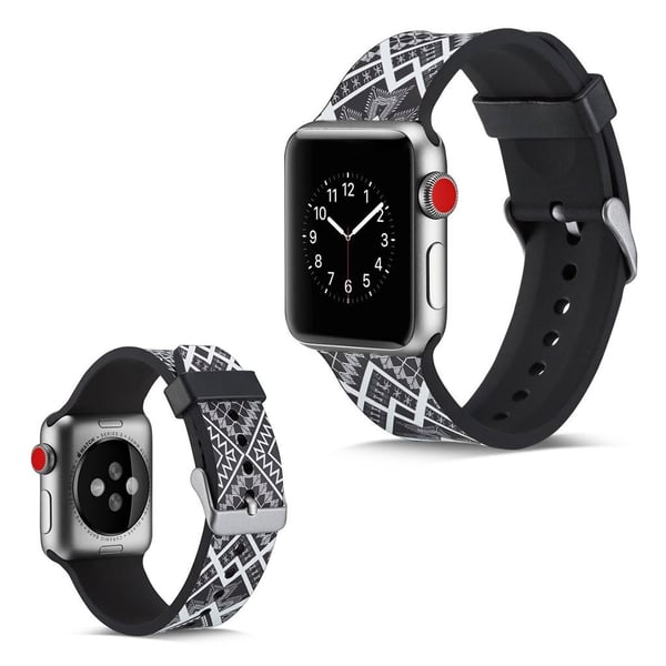 Apple Watch Series 5 40mm camouflage silikoninen kellonauha - Timantti Abstrakteja Muotoja
