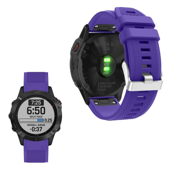 Garmin Fenix 6 Stilfuldt silikone Urrem - Lilla