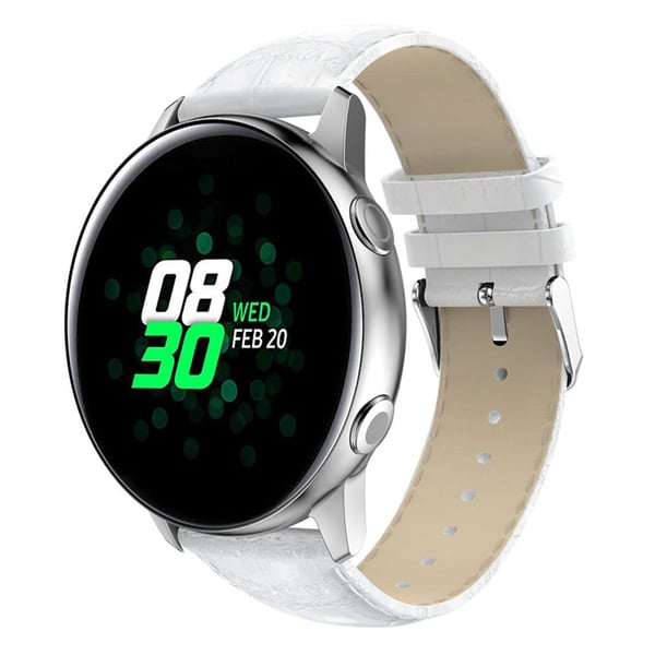 Samsung Galaxy Watch Active krokodille ægte læder Urrem - Hvid Samsung Galaxy Watch Active krokodille ægte læder Urrem - Hvid