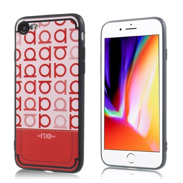 NXE Heron Series iPhone 7 / 8 præget TPU etui - Rød