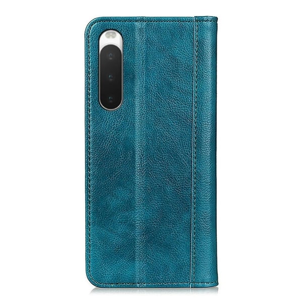 Ekte lærdeksel med magnetisk lukking for Sony Xperia 10 IV - Grønn