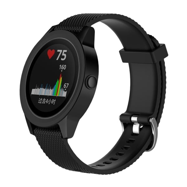 Garmin Vivomove HR blød silikone sports urrem - Sort Garmin Vivomove HR blød silikone sports urrem - Sort