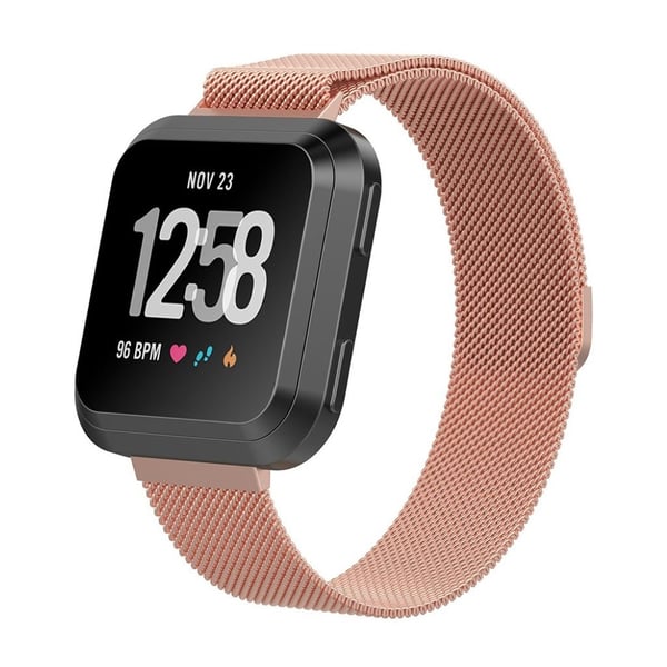 Fitbit Versa urlänk i rostfri stål meshlänk - Rosenguld och storlek S Fitbit Versa urlänk i rostfri stål meshlänk - Rosenguld och storlek S