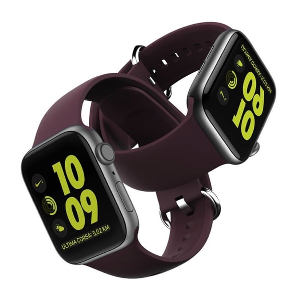 Apple Watch Series 5 40mm nestemäinen silikoninen kellonauha - Viininpunainen