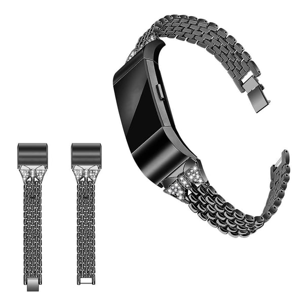 Fitbit Charge 2 Rhinestone Dekor Klokkereim - Svart Fitbit Charge 2 Rhinestone Dekor Klokkereim - Svart