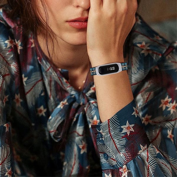 Xiaomi Mi Smart Band 4 / 3 nylon elastiskt klockarmband - Grön Rand