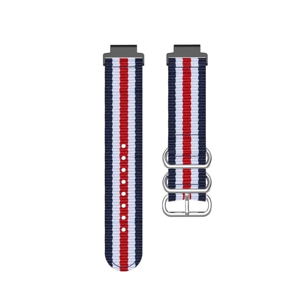 Garmin Forerunner 220/230/235/630/620/735 nylon klokkereim - Blå / Hvit / Rød / Hvit / Blå