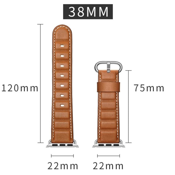Apple Watch Series 5 40mm komfortabel ekte skinn belagt ur band - Brun