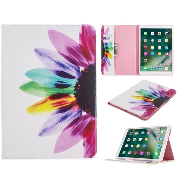 iPad 10.2 (2019) Stilfuldt mønster læder flip etui - Farvet Blomst