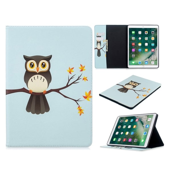 iPad 10.2 (2019) tyylikäs kuvio nahkainen flip-kotelo - Pöllö