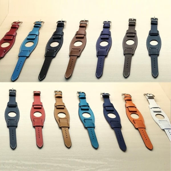 Apple Watch Series 5 40mm kult tema ekte skinn klokkereim - Svart