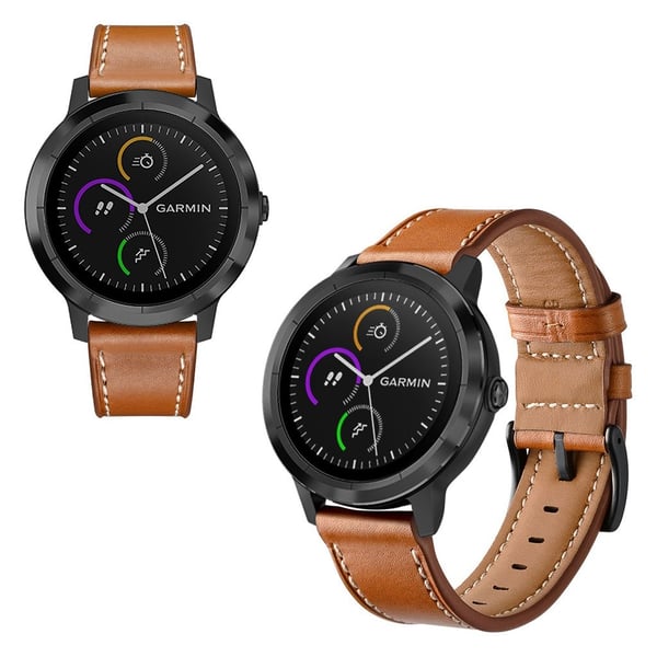 Garmin Vivoactive 3 / Vivomove HR ægte læder Urrem - Brun