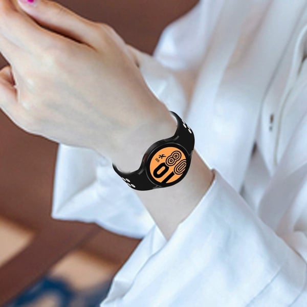 Tofarget klokkerem i silikon til Samsung Galaxy Watch 4 - Svart / Hvit