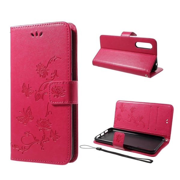 Huawei P20 Pro Etui laget av kunstlær og silikon - Rosa