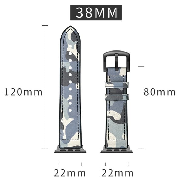 Apple Watch Series 5 40mm ægte læder Urrem - Babyblå