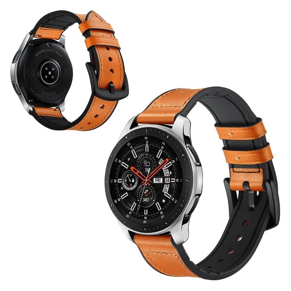 Samsung Galaxy Watch (46mm) læder Læder Urrem - Orange Samsung Galaxy Watch (46mm) læder Læder Urrem - Orange