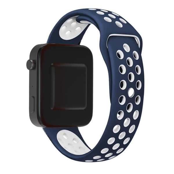 Xiaomi Mi Watch tofarget silikon klokkereim - Mørk Blå / Hvit