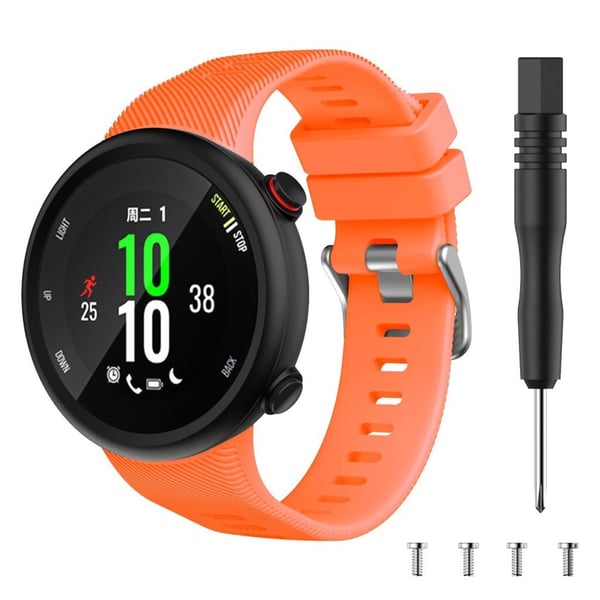 Garmin Forerunner 45S silikoni hopea solki kellonauha - Oranssi