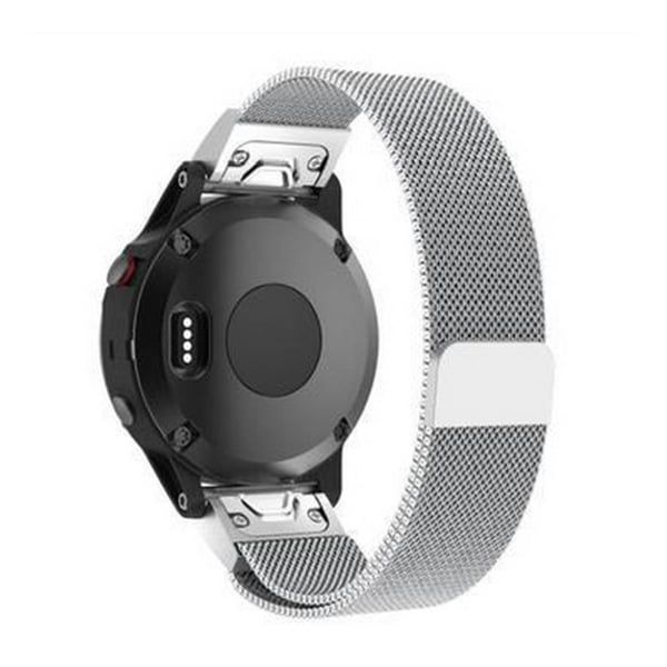 Garmin Fenix 5S klokkereim i metall med milanese stil - sølv Garmin Fenix 5S klokkereim i metall med milanese stil - sølv