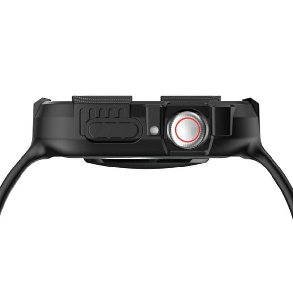 Apple Watch Series 5 44mm raidallinen silikoninen kellonauha - Musta