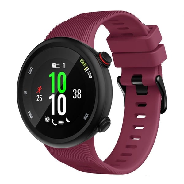 Garmin Forerunner 45S holdbar black Spænde silikone Urrem - Vinrød Garmin Forerunner 45S holdbar black Spænde silikone Urrem - Vinrød