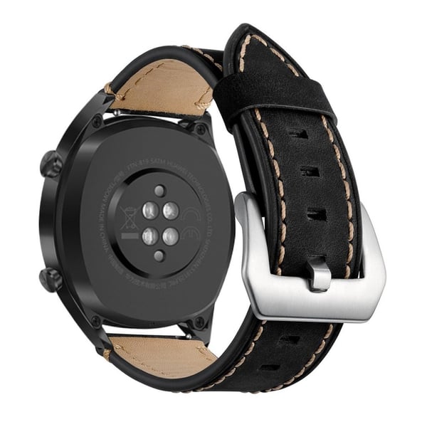 Huawei Watch GT / watch 2 / watch Magisk ekte skinn klokkereim - Svart
